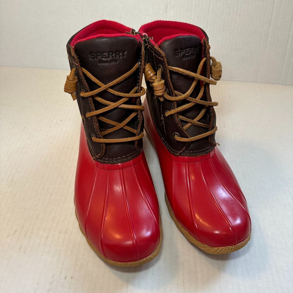Sperry Top Sider Women's Red Waterproof Saltwater Duck Boot Size 7